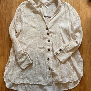Free People Light weight button down top